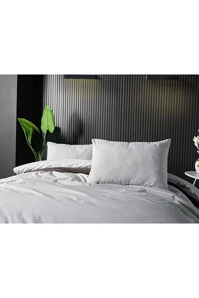 Doqu Home Σετ Παπλωματοθήκη Pure Touch Διπλό Σκούρο Γκρι