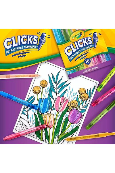 Crayola Clicks Retractable Markers - Bold Marker Point CY58-8373