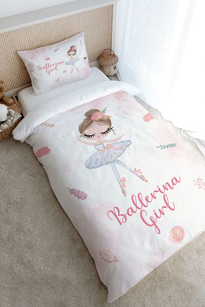 Tuğba Kuğu Iconic Series Single Duvet Cover Set - White Tutu Ballerina (160X220)