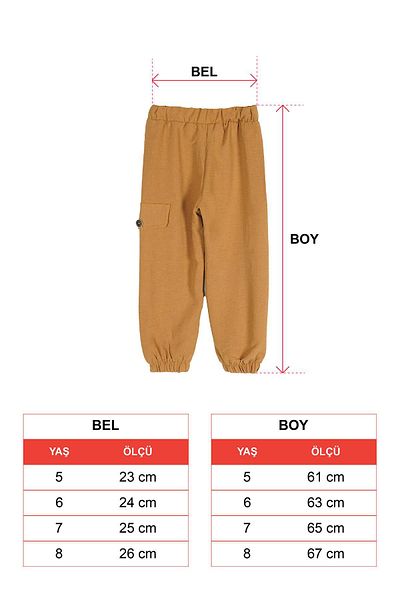 zepkids Brown Color Girl's Trousers