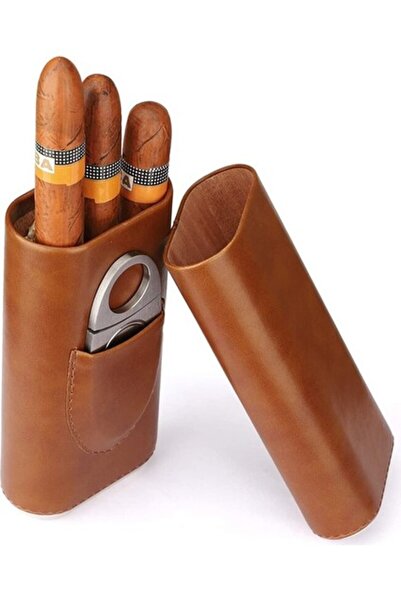 SilkRoute Yüksek Kalite 3 Parmak Humidors Taşınabilir Puro Kutusu Kahverengi ...