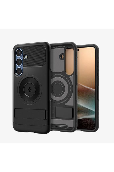 Spigen Spigen Slim Armor MagFit for Samsung Galaxy S25 case with Kickstand [MagSafe compatible] - Black
