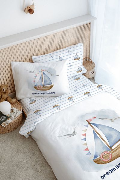 Tuğba Kuğu Single Duvet Cover Set for Baby Series - Little Sailor (160X220)
