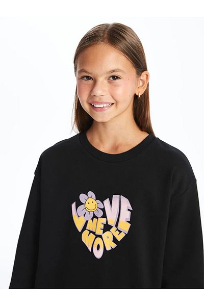 LC Waikiki Lcw Kids Crew Neck Printed Girls' Sweatshirt