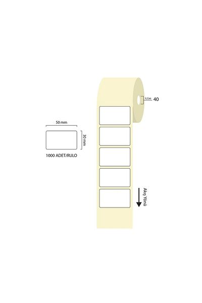 Easy Tedarik Tanex 50x30mm Eco Thermal Label 1 قطعة 40 مم قطر 1000 قطعة