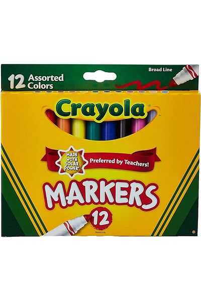 Crayola Non-Washable Markers Broad Point 12ct 58-7712