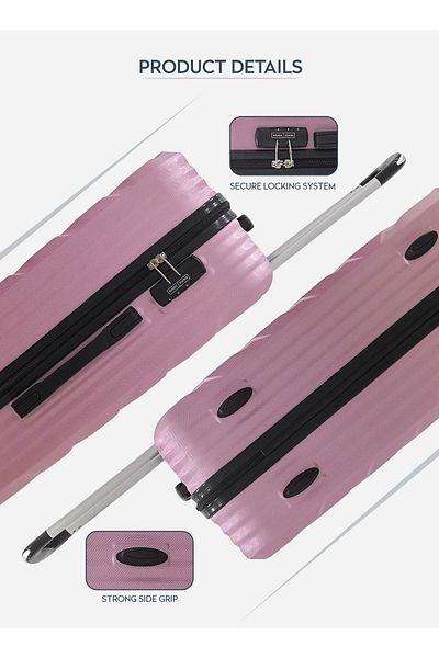 PARAJOHN Pablo Hardside Spinner Luggage 3 Pcs Set-ABS-PINK