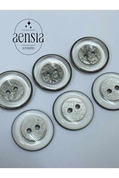 aensia Clear and Silvery Polyester Trench Coat Jacket Coat for 6-Pack - 2.29cm Button