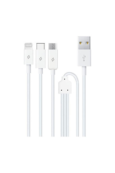 Ttec 2Dk7521 Trio Şarj Kablosu Typec,Lightning,Micro Usb Beyaz