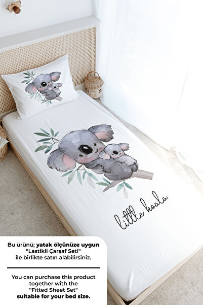 Tuğba Kuğu Tek Kişilik Nevresim Takımı (160x220) - Pure Baby Serisi - Bebek ve Anne Koala