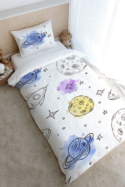 Tuğba Kuğu Single Line Long Duvet Cover Set - Iconic Series (160X220)
