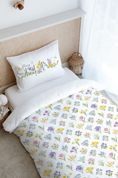 Tuğba Kuğu Single Duvet Cover Set (160X220) - Iconic Series - Bloomy Spring