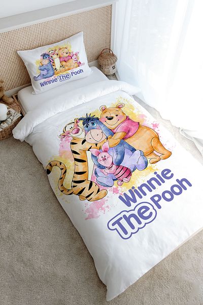 Tuğba Kuğu Single Duvet Cover Set (160X220) - Cartoon Series - Cute Bear
