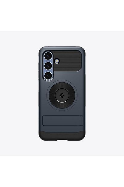 Spigen جراب Spigen Slim Armor MagFit لهاتف Samsung Galaxy S25 مع حامل - معدن رمادي