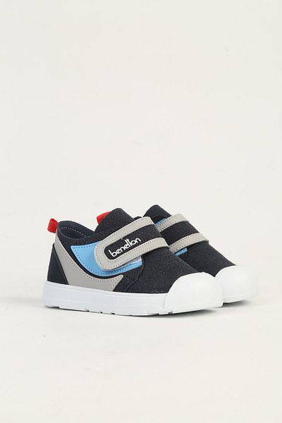 Benetton Navy Blue Gray Kids Sneakers Bn-1403