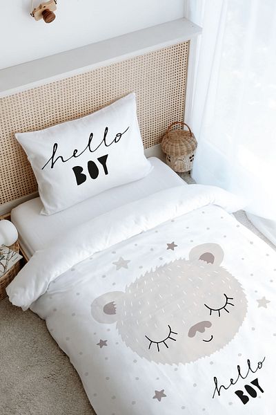 Tuğba Kuğu Iconic Series Single Duvet Cover Set - Brown Eared Teddy Bear (160X220)