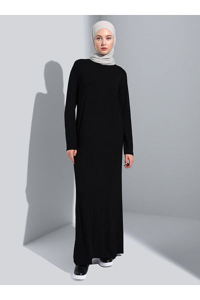 Benin Viscose Fabric Benin Hijab Dress - Black - Benin