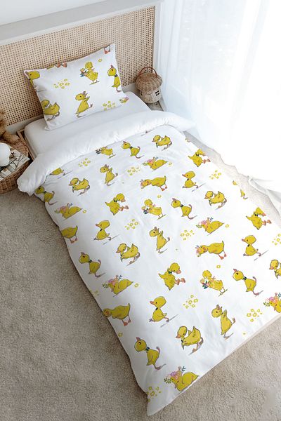 Tuğba Kuğu Single Duvet Cover Set (160X220) - Iconic Series - Fun Ducks