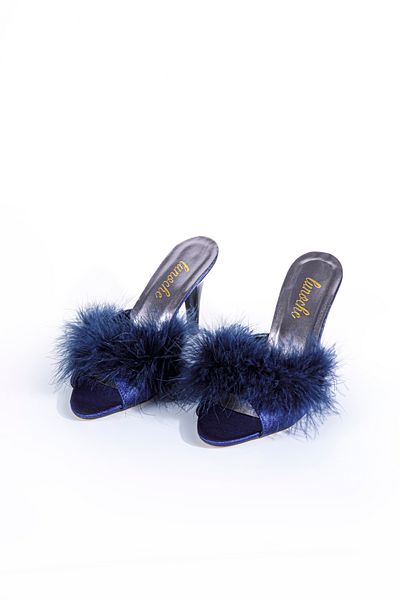 Lunoche Nightwear Feather Women's Dowry Slippers Stylish Daily House Slippers Ornate Dowry Birth Guest Bridal Slippers