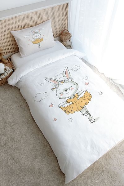 Tuğba Kuğu Single Duvet Cover Set (160X220) - Iconic Series - Rabbit's Dream