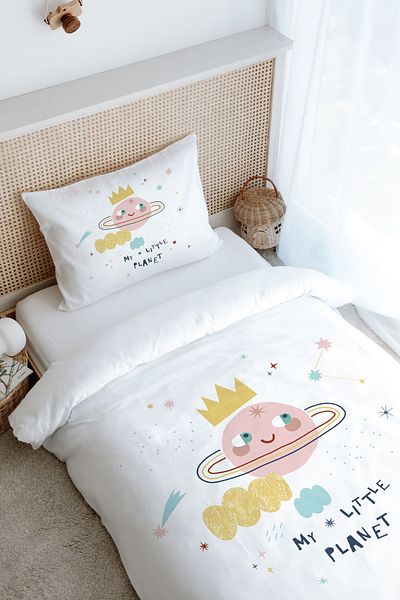 Tuğba Kuğu Single Duvet Cover Set (160X220) - Iconic Series - Cute Pink World
