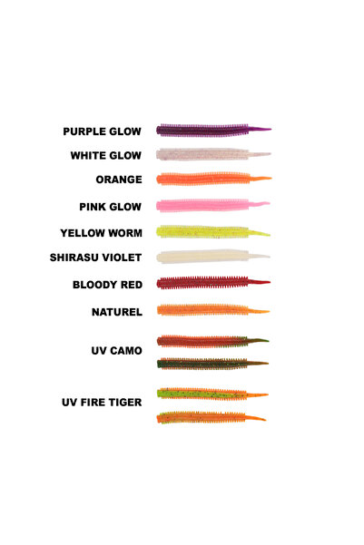 JELLY WORM TPR 7.5CM, 20PCS. HEAVY SMELLING