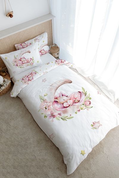 Tuğba Kuğu Unicorn Patterned Single Duvet Cover Set - Sleeper on the Moon (160X220)