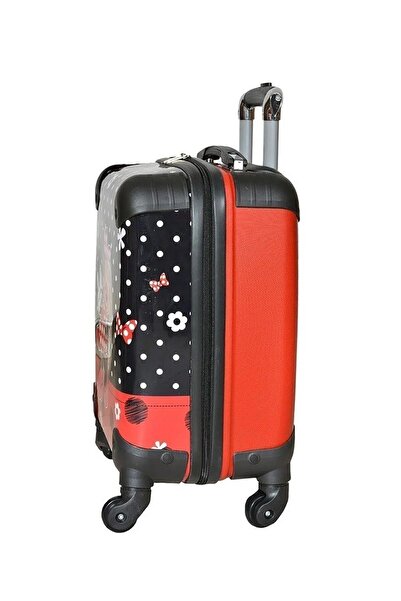 Nishev.com Evini Sev Mickey Mouse Woman Kız Çocuk Valizi – Kırmızı Siyah