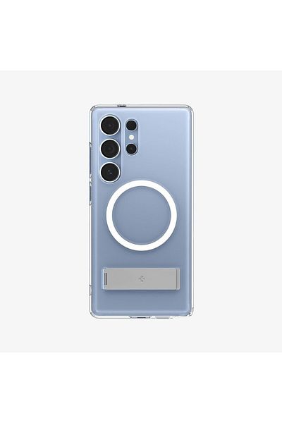 Spigen Spigen Ultra Hybrid S MagFit for Samsung Galaxy S25 ULTRA case with Kickstand - Clear White