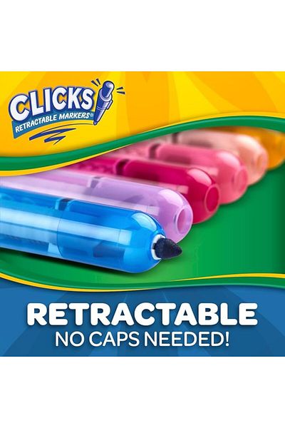 Crayola Washable Markers Clicks Retractable Tips CY58-8370