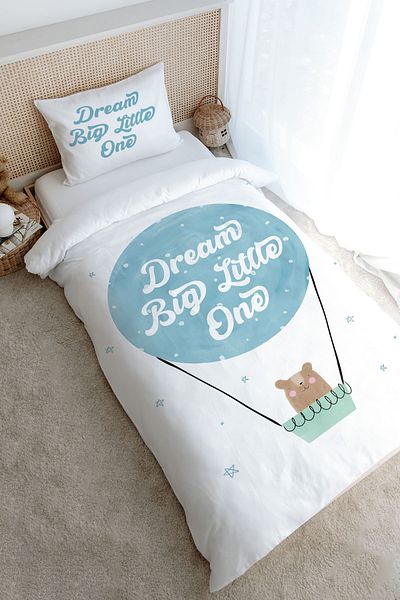 Tuğba Kuğu Single Duvet Cover Set (160X220) - Pure Baby Series - Bear Dream