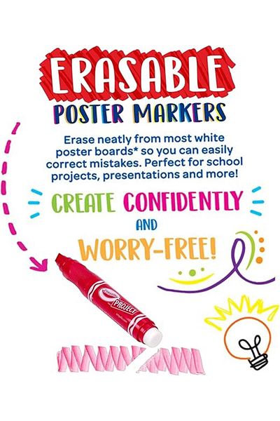 Crayola Project Erasable Poster Markers 6ct CY58-8371