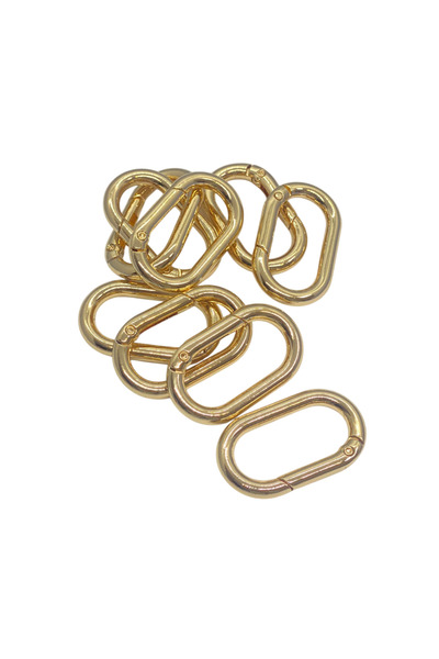 Akçay Aksesuar Gold Renk Oval Yaylı Halka 2 Adet (3CM)