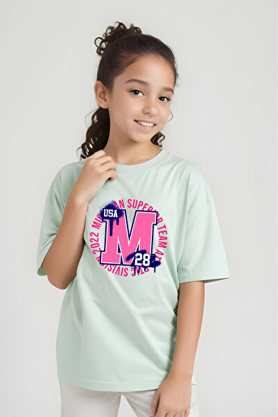 FYK COLLECTİON Tricou cu mânecă scurtă pentru fetiță cu imprimeu Super M