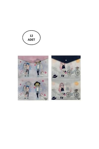 Puti Patterned A4 Snap File Girls 2 Patterns (PACK OF 12)