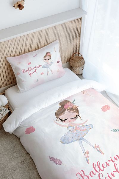 Tuğba Kuğu Iconic Series Single Duvet Cover Set - White Tutu Ballerina (160X220)