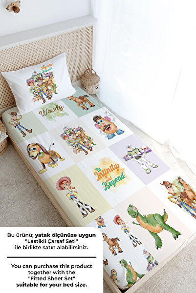 Tuğba Kuğu Tek Kişilik Nevresim Takımı (160X220) - Cartoon Serisi - Oyuncak Hikayesi Patchwork