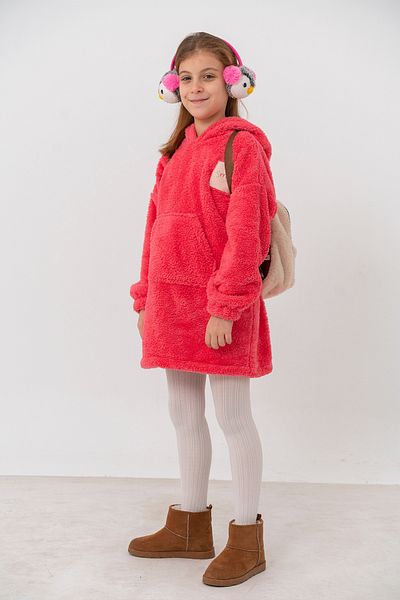 bysezerozer Double-Sided Fleece Kangaroo Hooded Children's Wearable Home Blanket Oversize Sweatshirt