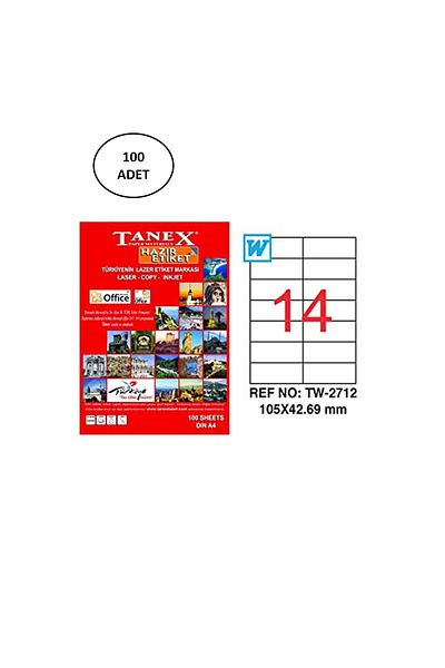 Tanex TW-2712 Laser Tag 105x42 Mm 100 Pieces