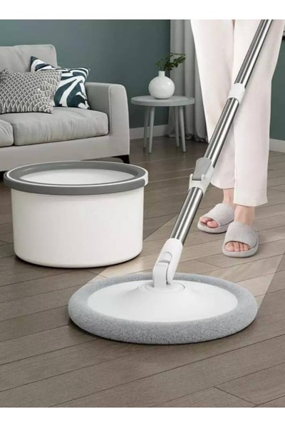 Primo Plus 360 Degree Spin Mop and Bucket Set with Flat Design with Self-Separating Water System
