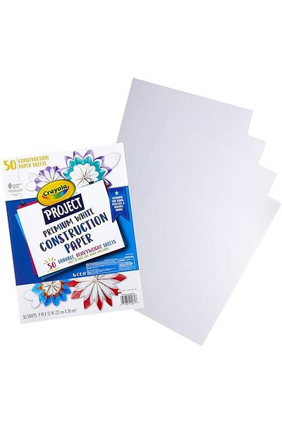 Crayola Project Premium White Construction Paper 9x12inch 50 Sheets CY99-0081