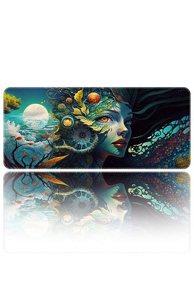 HELİXSUN 70X30 cm Gaming Player Mouse Pad Non-Slip Base Large Keyboard Mouse Pads Mousepad Steady Girl