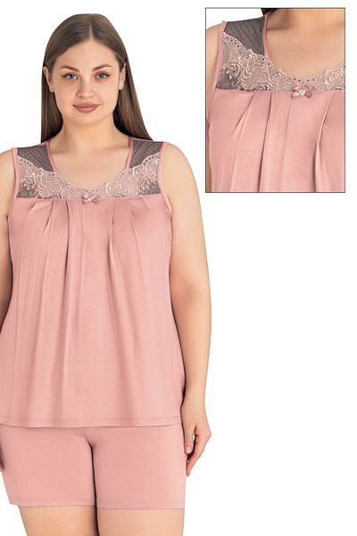 Cotpark Women's Plus Size Viscose Combed Fabric Shorts Suit 17312-B