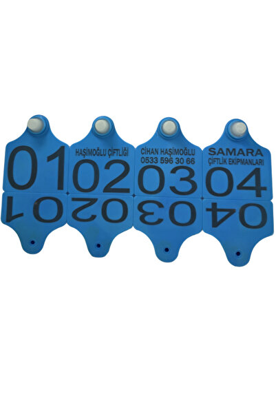 SAMARA ÇİFTLİK EKİPMANLARI 50 Adet Mavi Renk Büyükbaş DÜŞMEYEN hayvan kulak küpesi