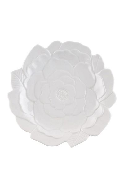 Paşabahçe 26 cm White Rose Porcelain Serving Plate