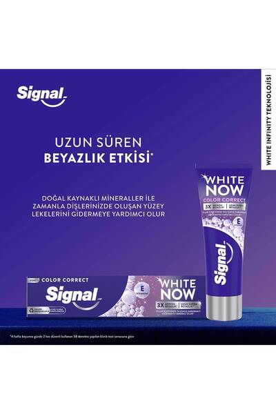 Signal White Now Color Correct Uzun Süren Beyazlık Diş Macunu 75 ml X3