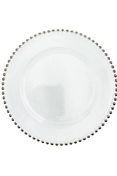 Paşabahçe 34 cm Silver Color Bead Plate