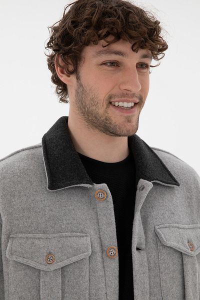 U.S. Polo Assn. Men's Gray Melange Knitted Cardigan 50290593 -Vr086