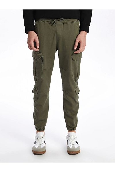 LC Waikiki Ανδρικό παντελόνι Cargo Xside Khaki Slim Fit Gabardine
