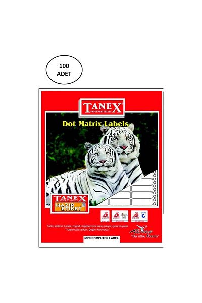 Tanex 17x25 Computer Sticker 100 Pieces